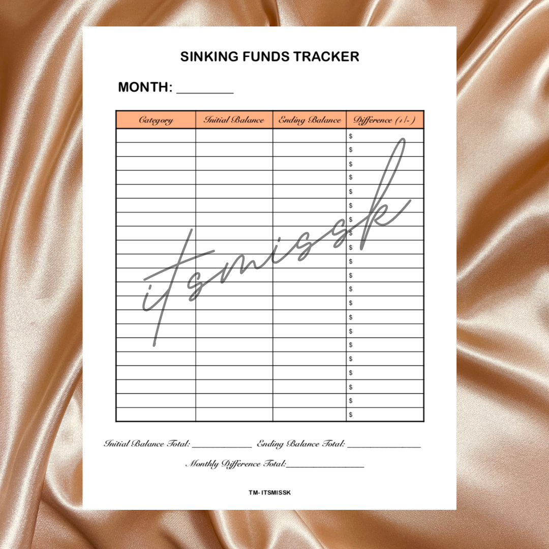 MONTHLY SINKING FUNDS TRACKER (INSTANT DOWNLOAD)