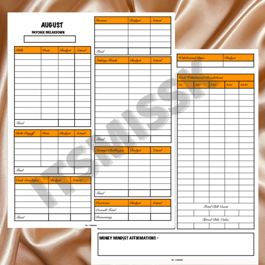 BUDGET SHEET - CASH STUFFING EDITION (INSTANT DOWNLOAD)