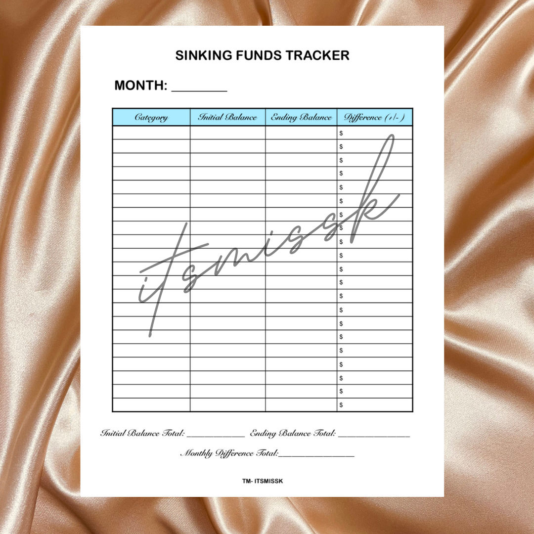 MONTHLY SINKING FUNDS TRACKER (INSTANT DOWNLOAD)