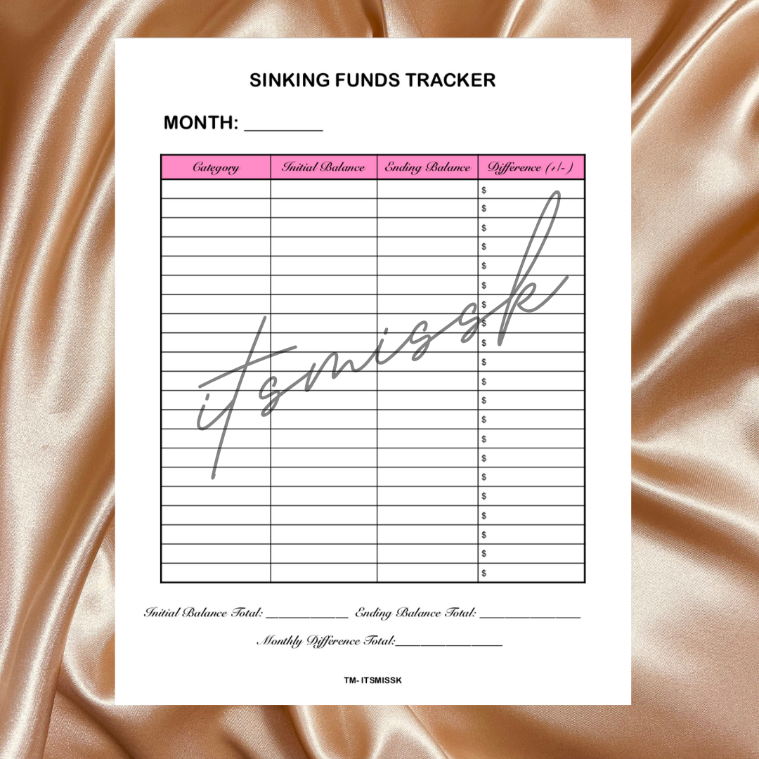 MONTHLY SINKING FUNDS TRACKER (INSTANT DOWNLOAD)
