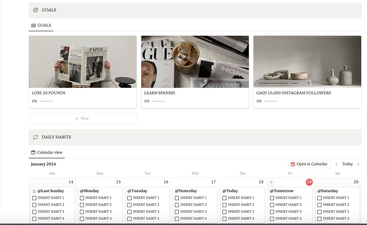 Life Planner Notion Template - PLR